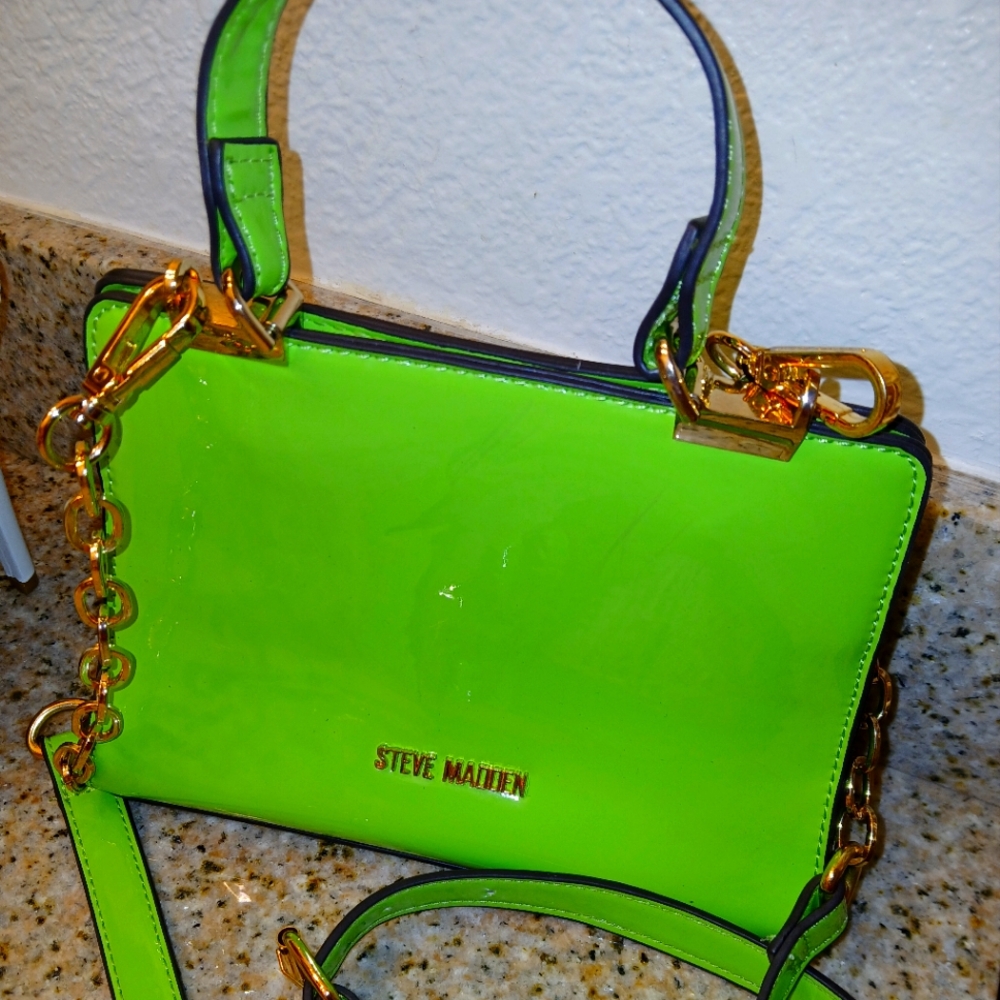 Vibrant Green and Gold Crossbody Bag